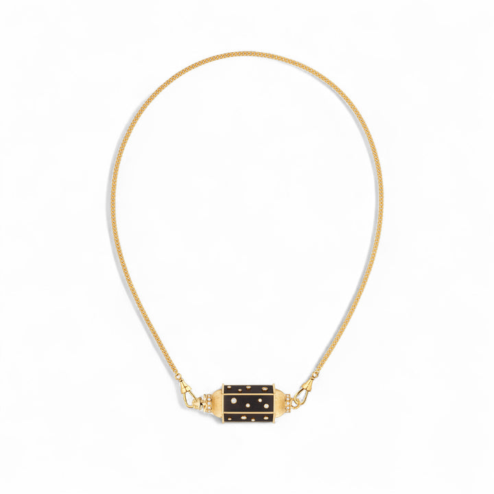 Ebony Dot Locket Necklace (37cm)