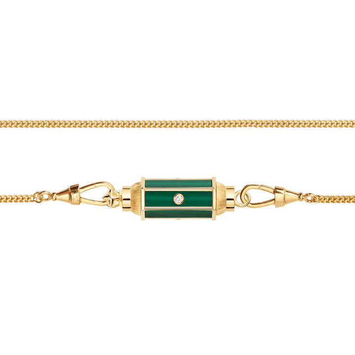 Malachite & Diamond Baby Locket (37cm)