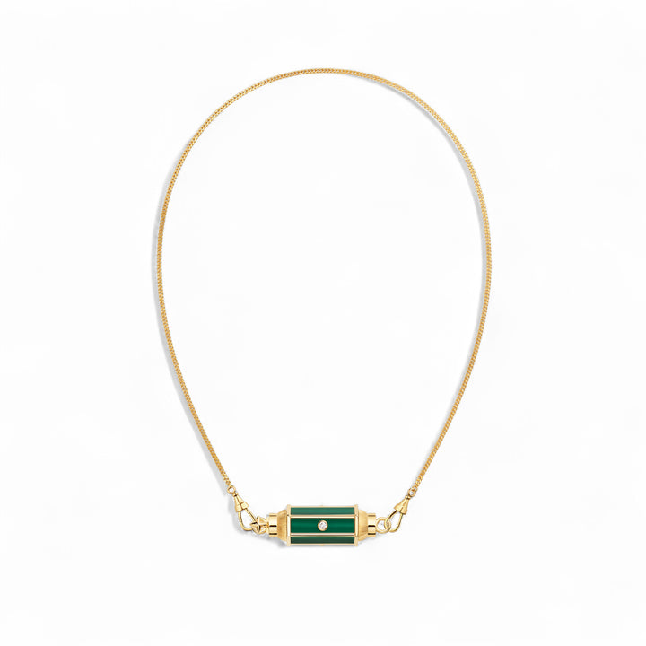 Malachite & Diamond Baby Locket (37cm)