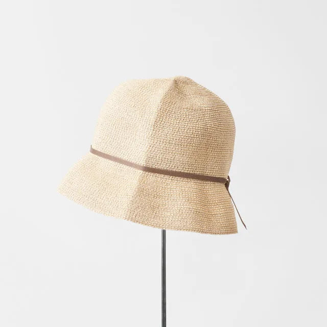 Paper braid light hat short Natural