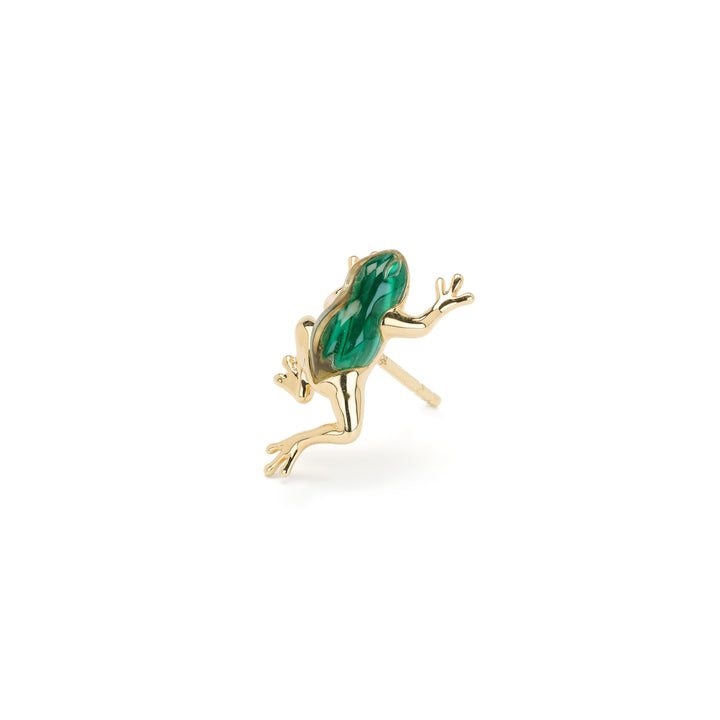 Mini Frog Malachite Quartz Stud - Ileana Makri