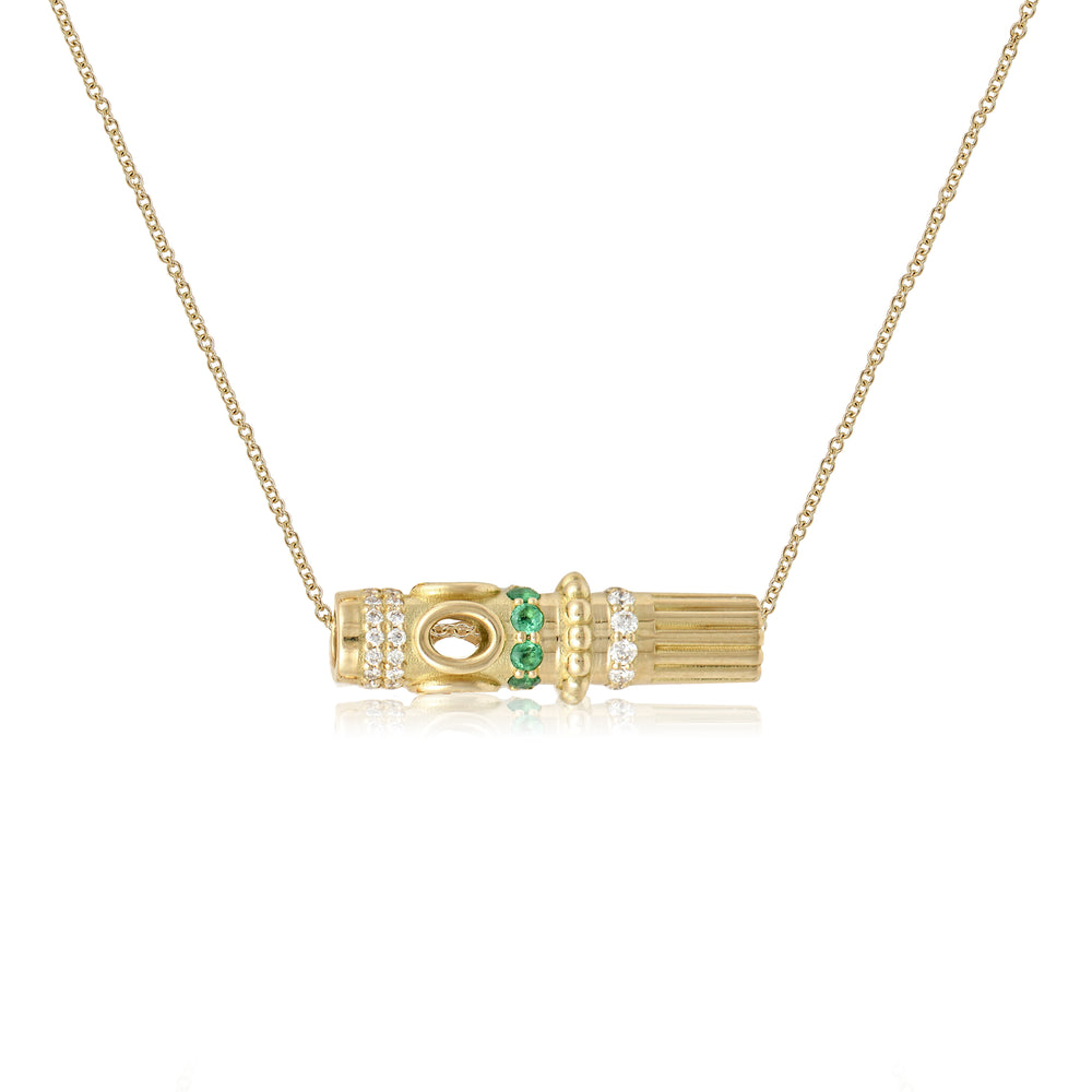 Totem Interchangeable Pendant with Diamonds & Emeralds - Alexia Gryllaki - Ileana Makri store