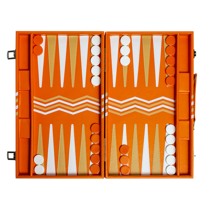 Orange Leather Backgammon