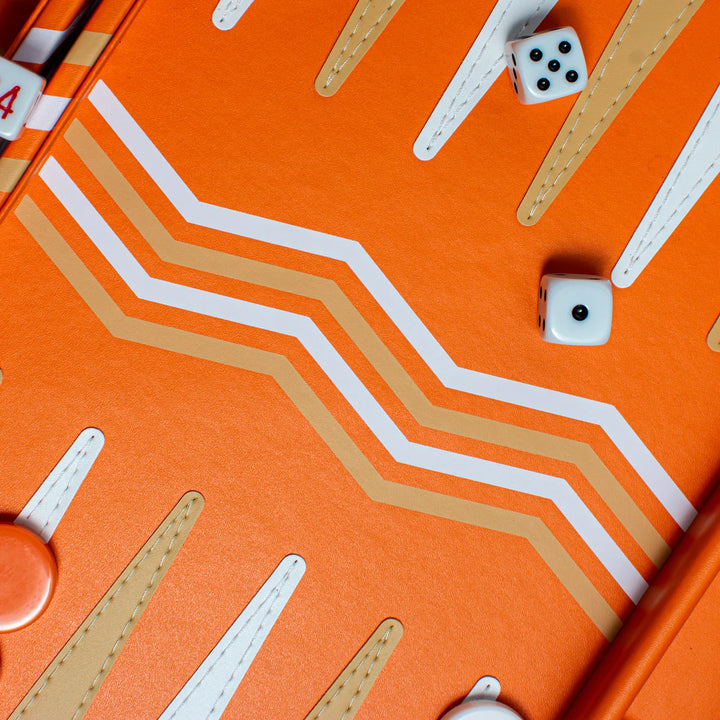 Orange Leather Backgammon