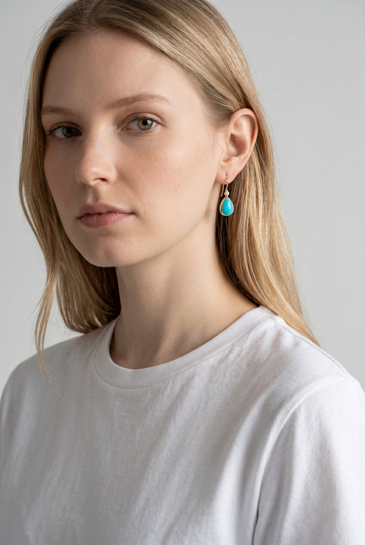 Turquoise Pear Drop Earrings