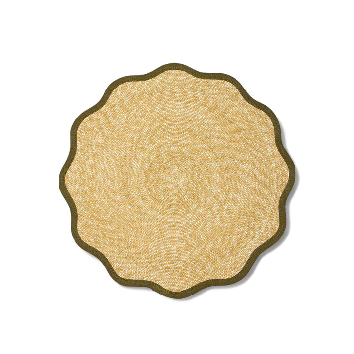 Straw Cloud Olive Placemats (Set of 2)