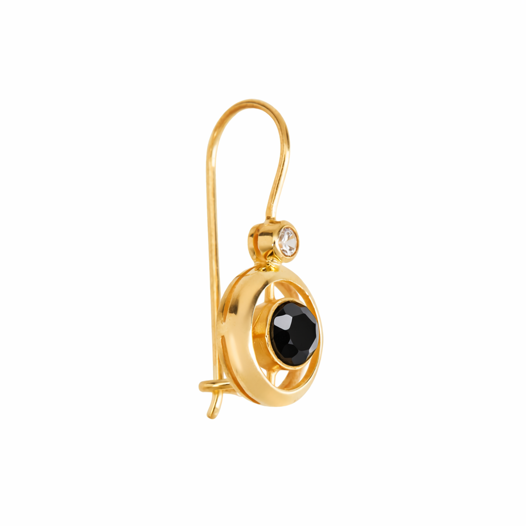 Luna Orbit Onyx Earrings Vermeil