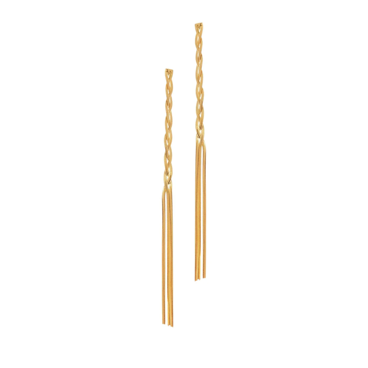 Liquid Braid Fringe Earrings YG