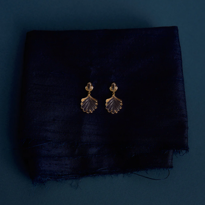 Tulsi Droplet Crystal Quartz Earrings