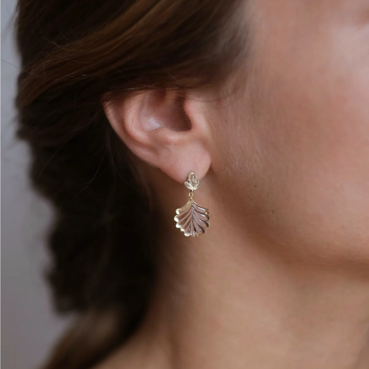 Tulsi Droplet Crystal Quartz Earrings