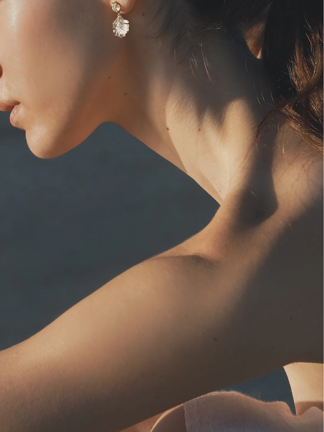 Tulsi Droplet Crystal Quartz Earrings