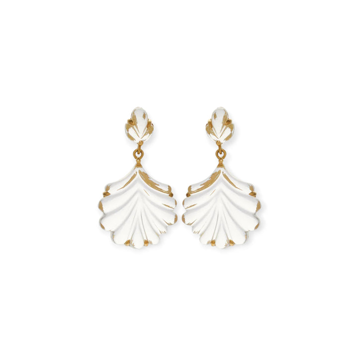 Tulsi Droplet Crystal Quartz Earrings