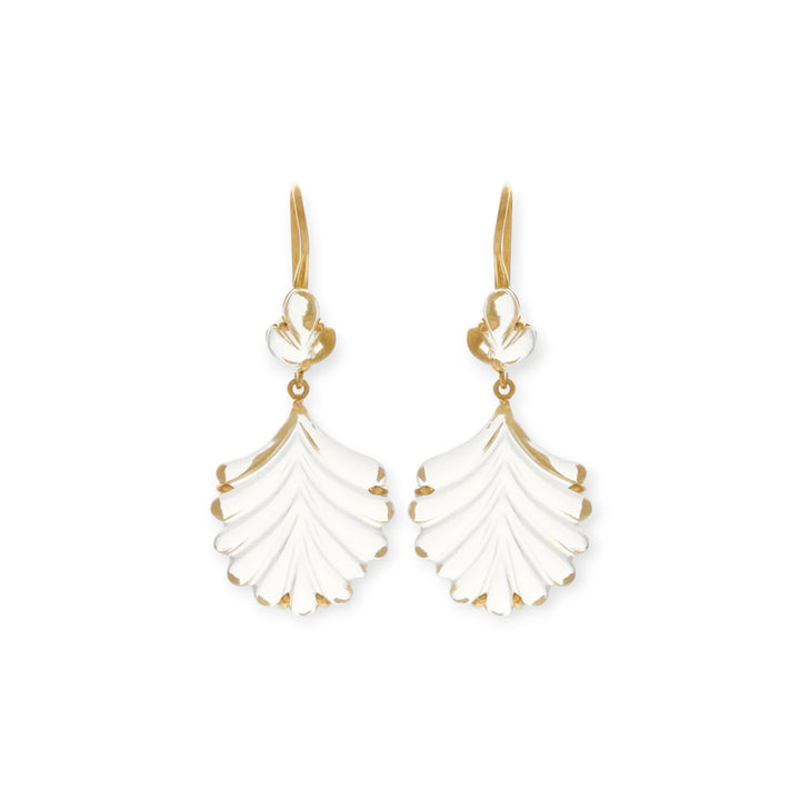Tulsi Drop Crystal Quartz Earrings