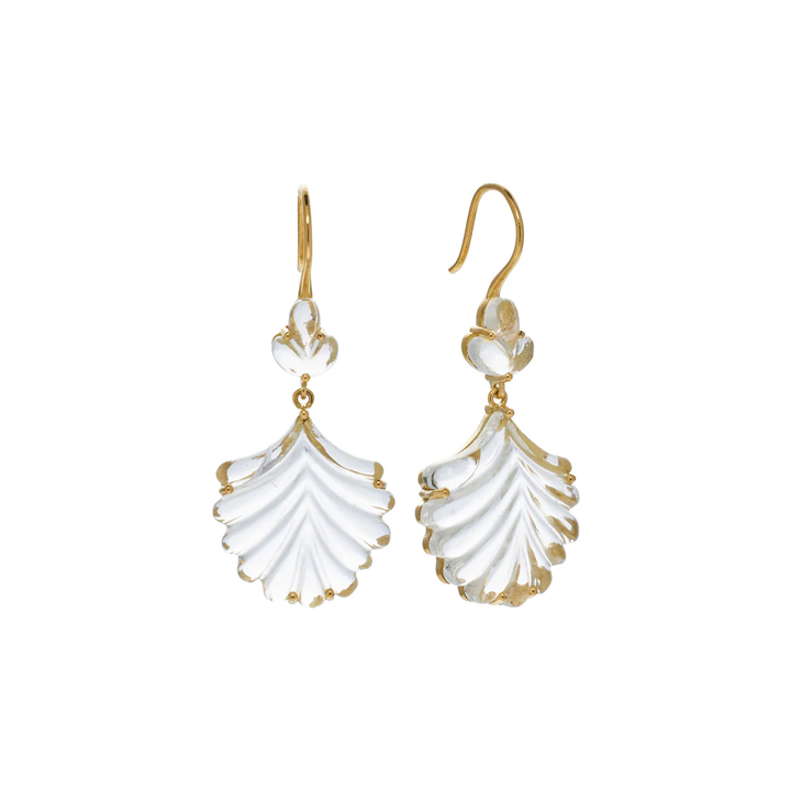 Tulsi Drop Crystal Quartz Earrings
