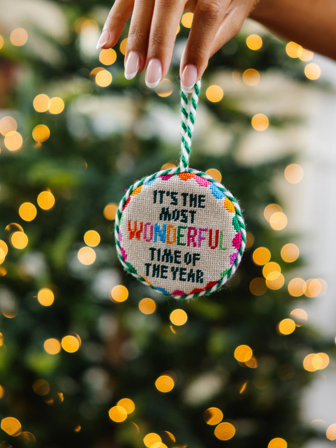 Needlepoint Ornament - Wonderful Time