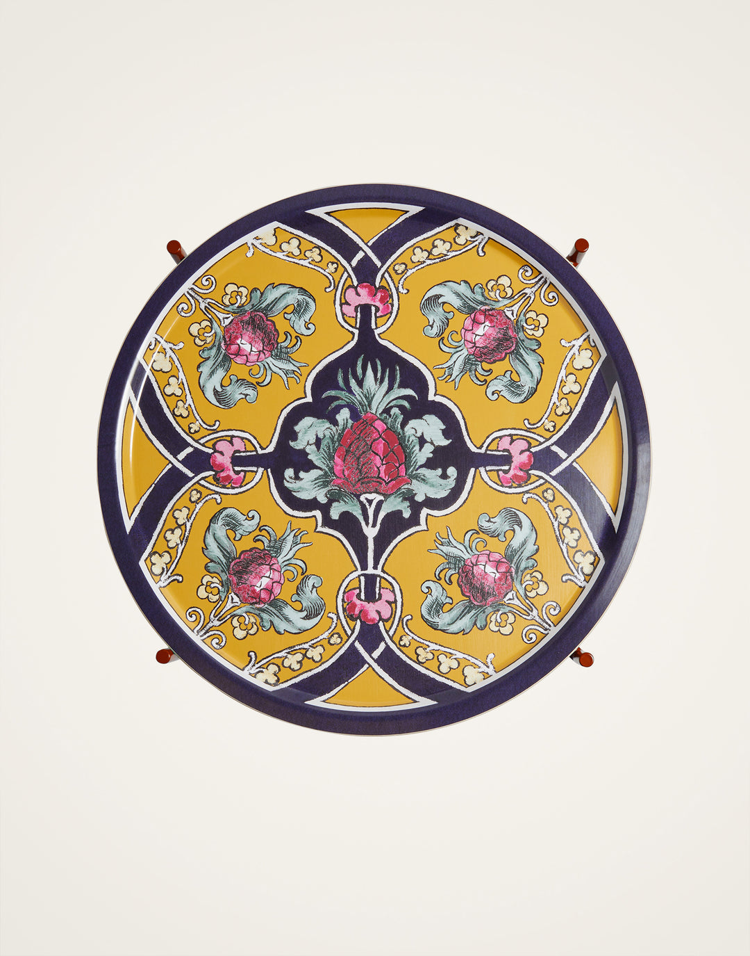 Large Round Printed Tray Ananas