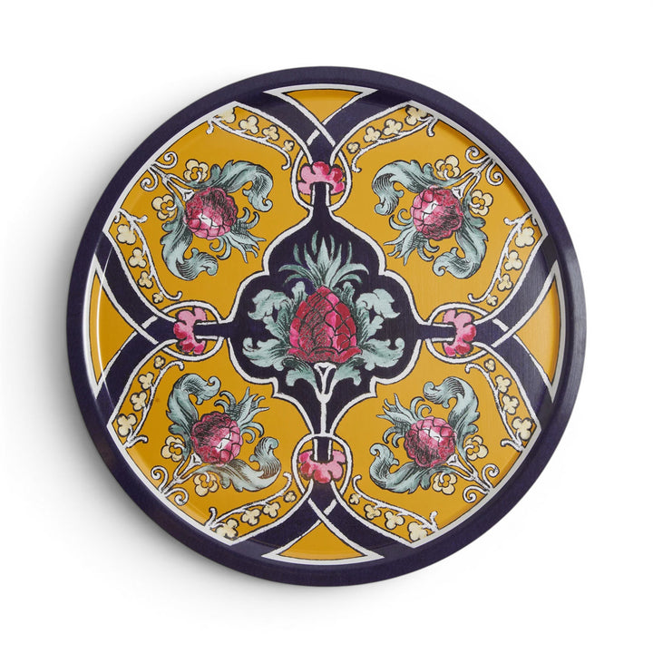 Large Round Printed Tray Ananas