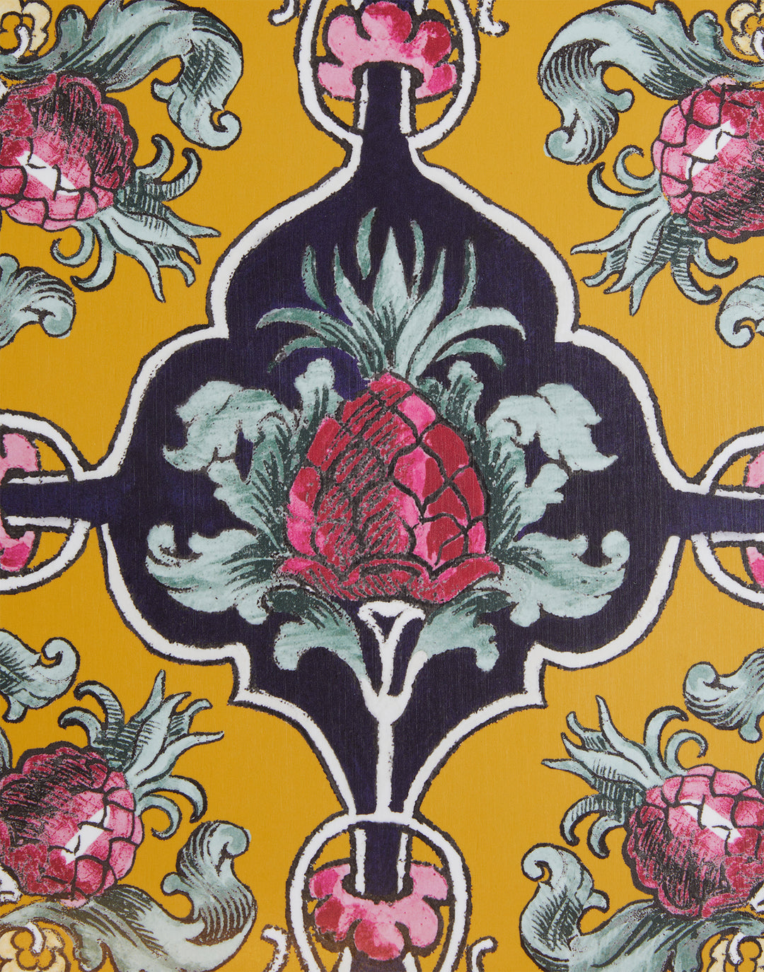 Large Round Printed Tray Ananas