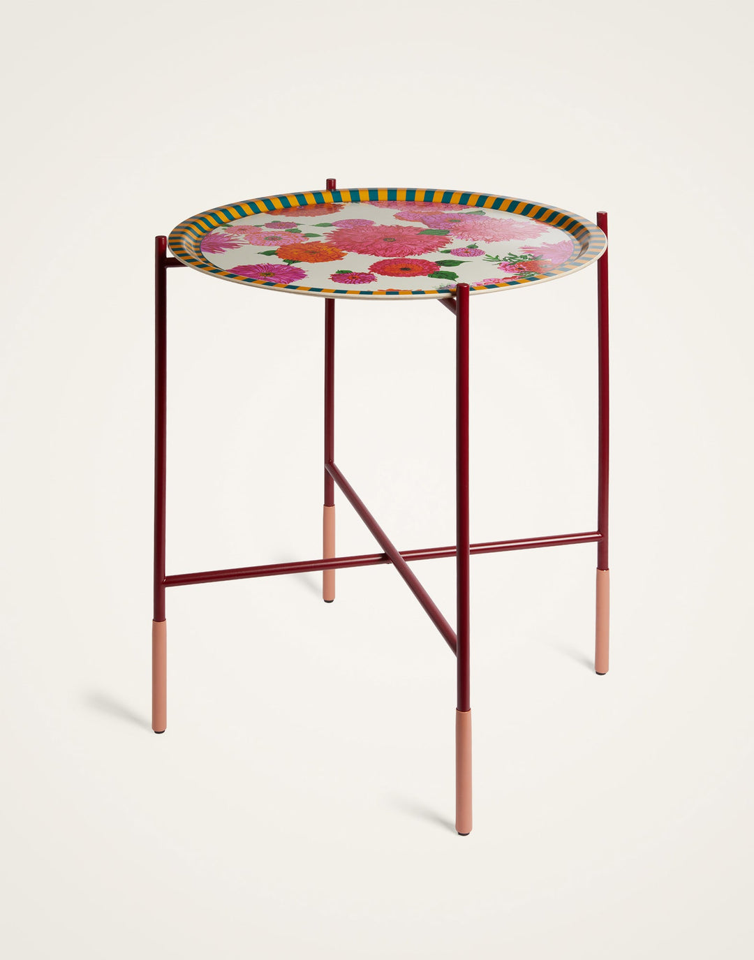 Large Round Printed Tray Bright Blooms
