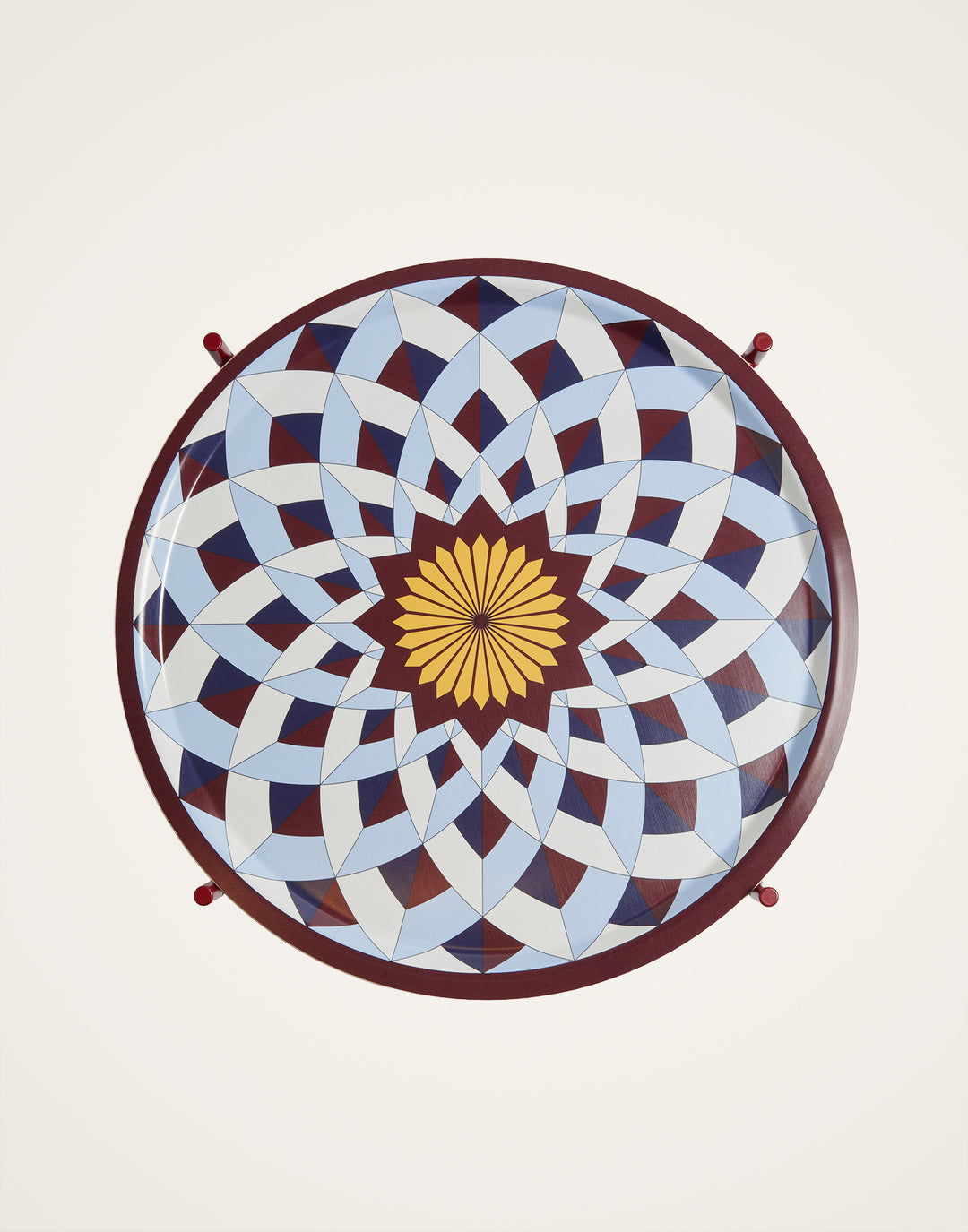 Large Round Printed Tray Lotus of Life