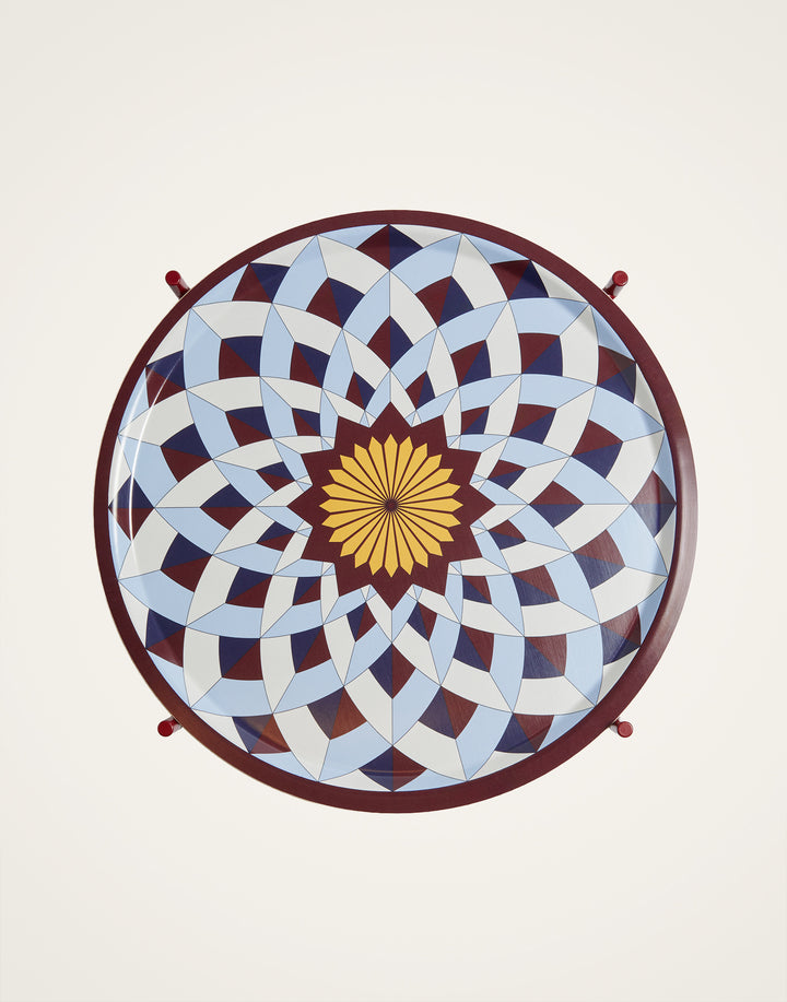 Large Round Printed Tray Lotus of Life