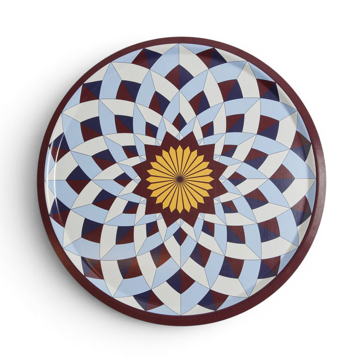 Large Round Printed Tray Lotus of Life