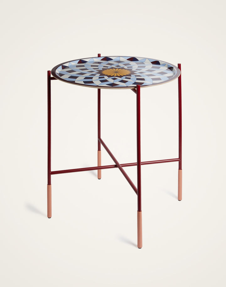 Large Round Printed Tray Lotus of Life