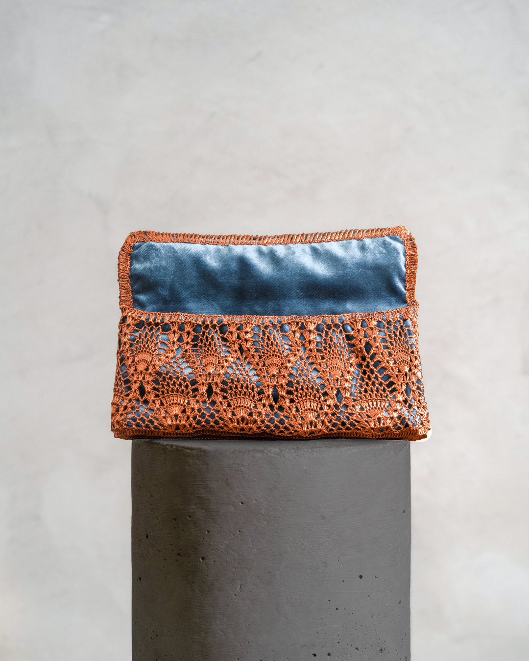Pineapple Clutch Copper & Blue Lining