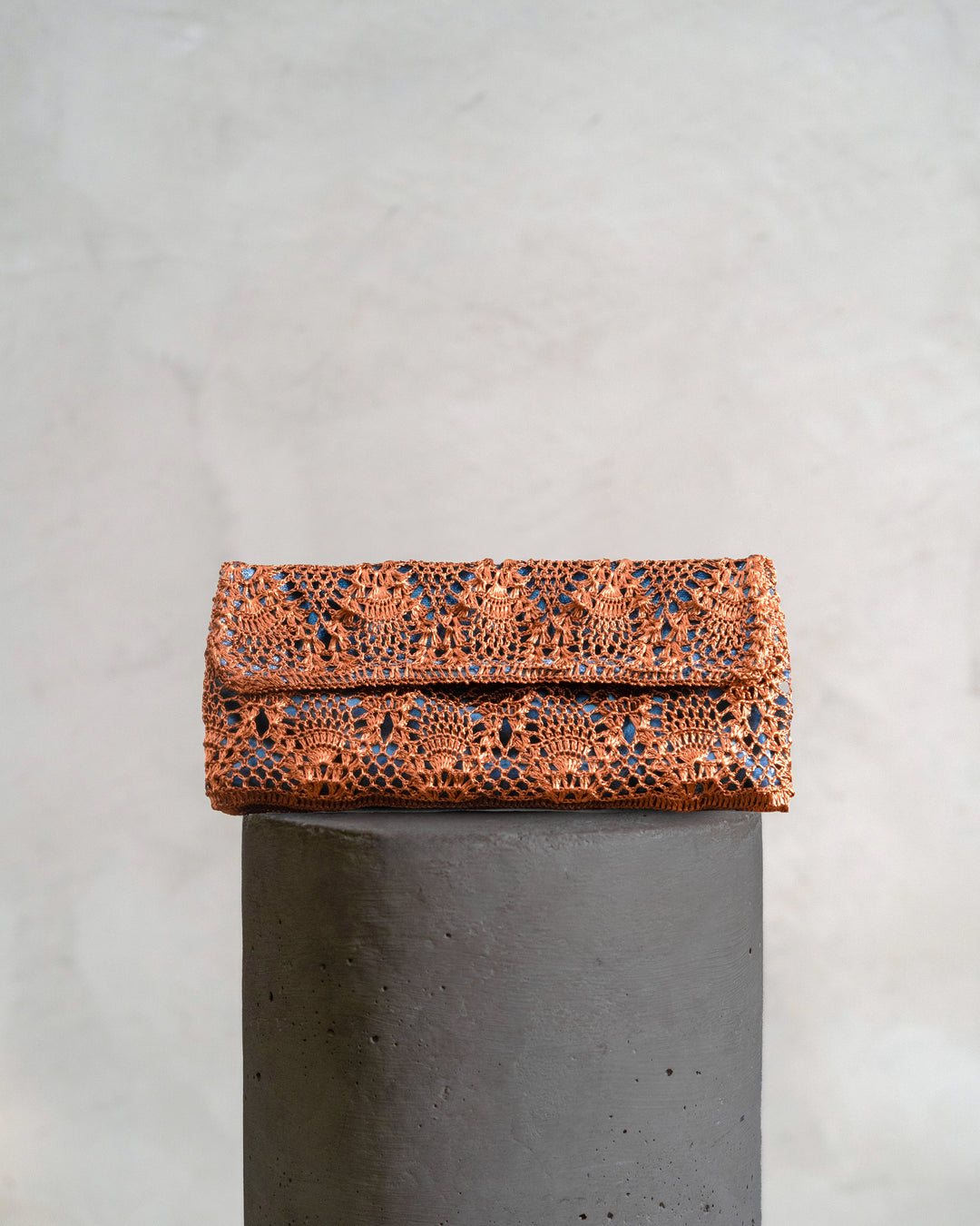 Pineapple Clutch Copper & Blue Lining