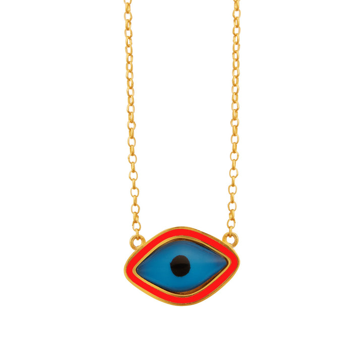 Orange Oval Eye Necklace