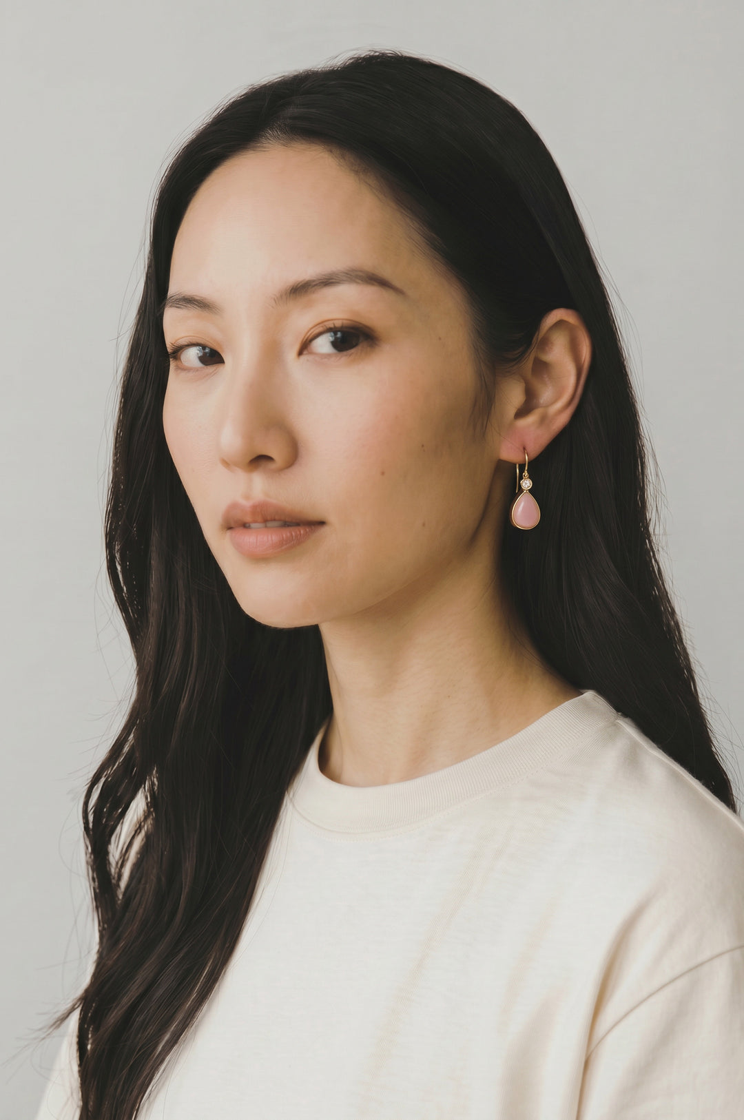 Pink Opal Pear Drop Earrings