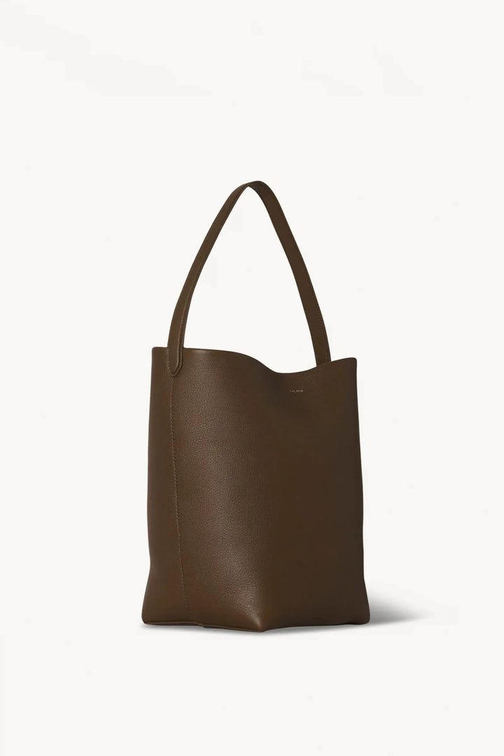 Medium N/S Park Tote Bag in Olive Leather