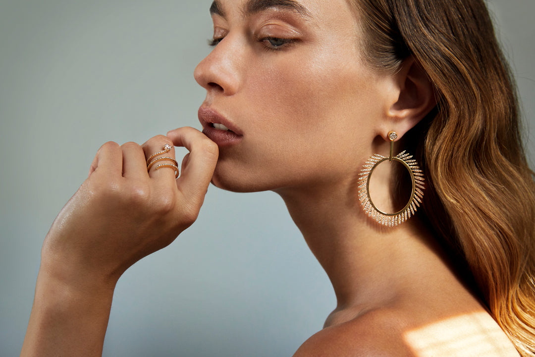 Grass Sunny Diamond Earrings