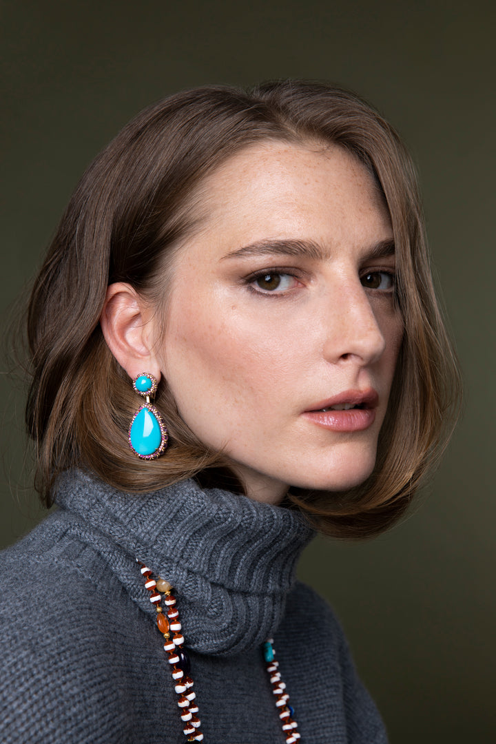 Turquoise Serenade Earrings, Earrings, Ileana Makri