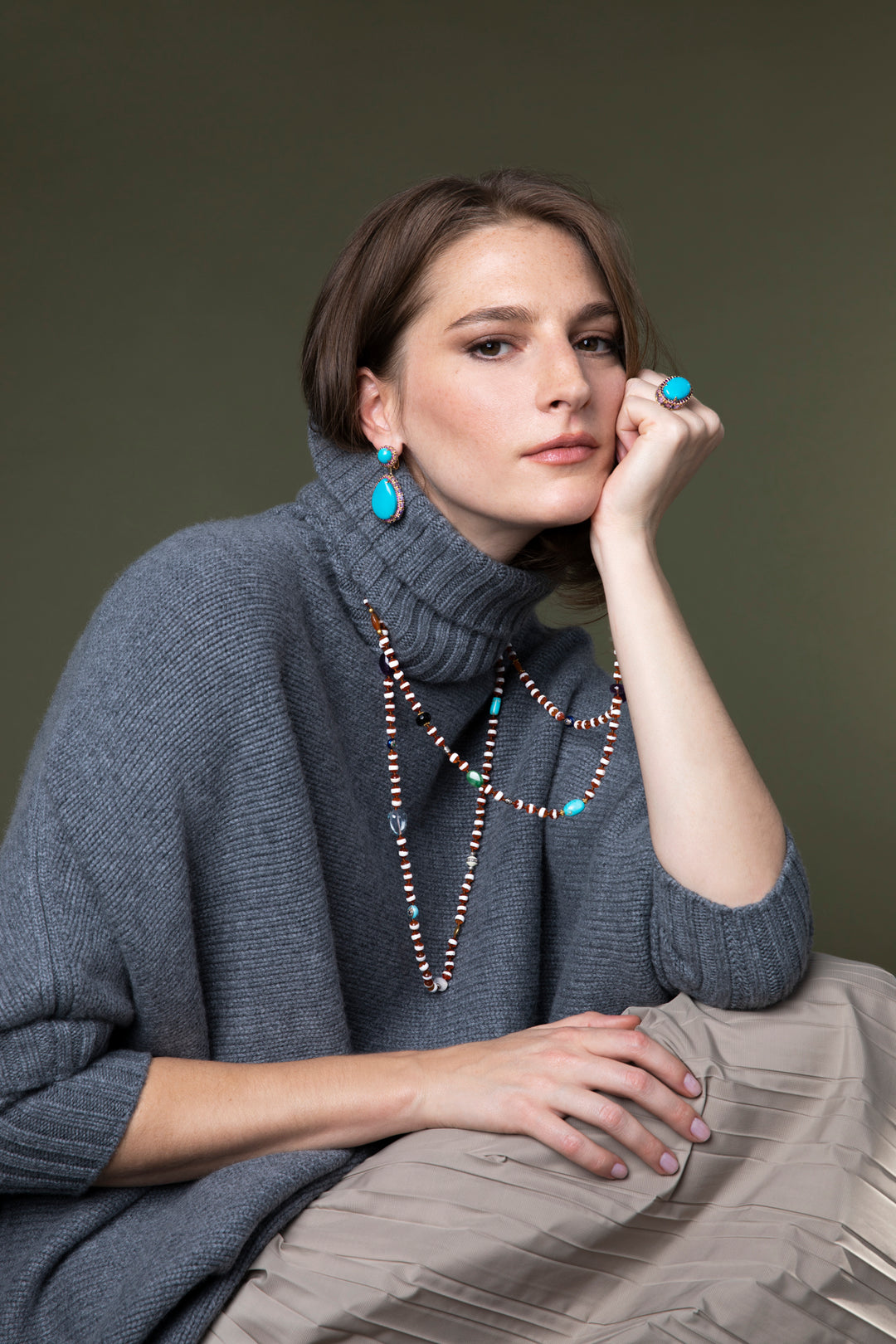 Turquoise Serenade Earrings, Earrings, Ileana Makri