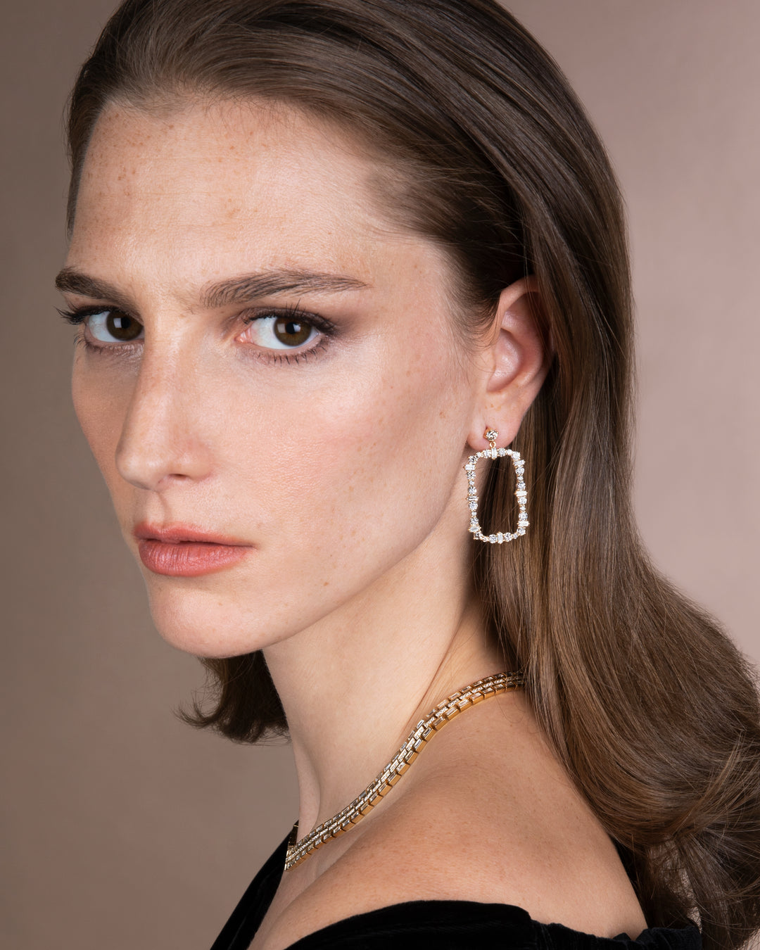 Rivulet Flow Champagne Diamond Earrings