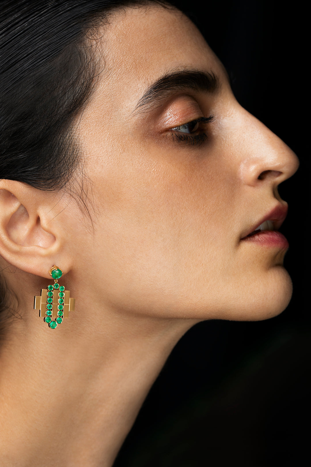 Emerald Flow Bridge Earrings