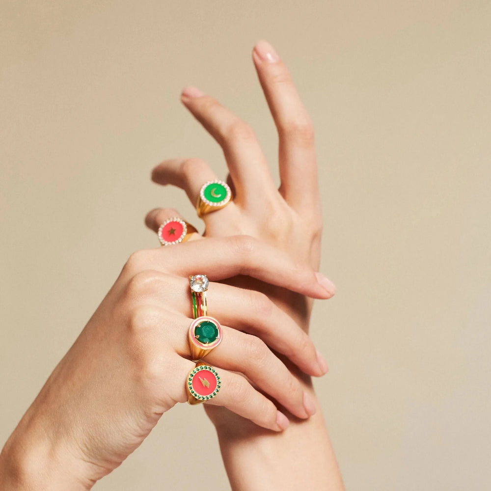 Agate Chevalier Ring - Eye M Neon Rocks - Ileana Makri