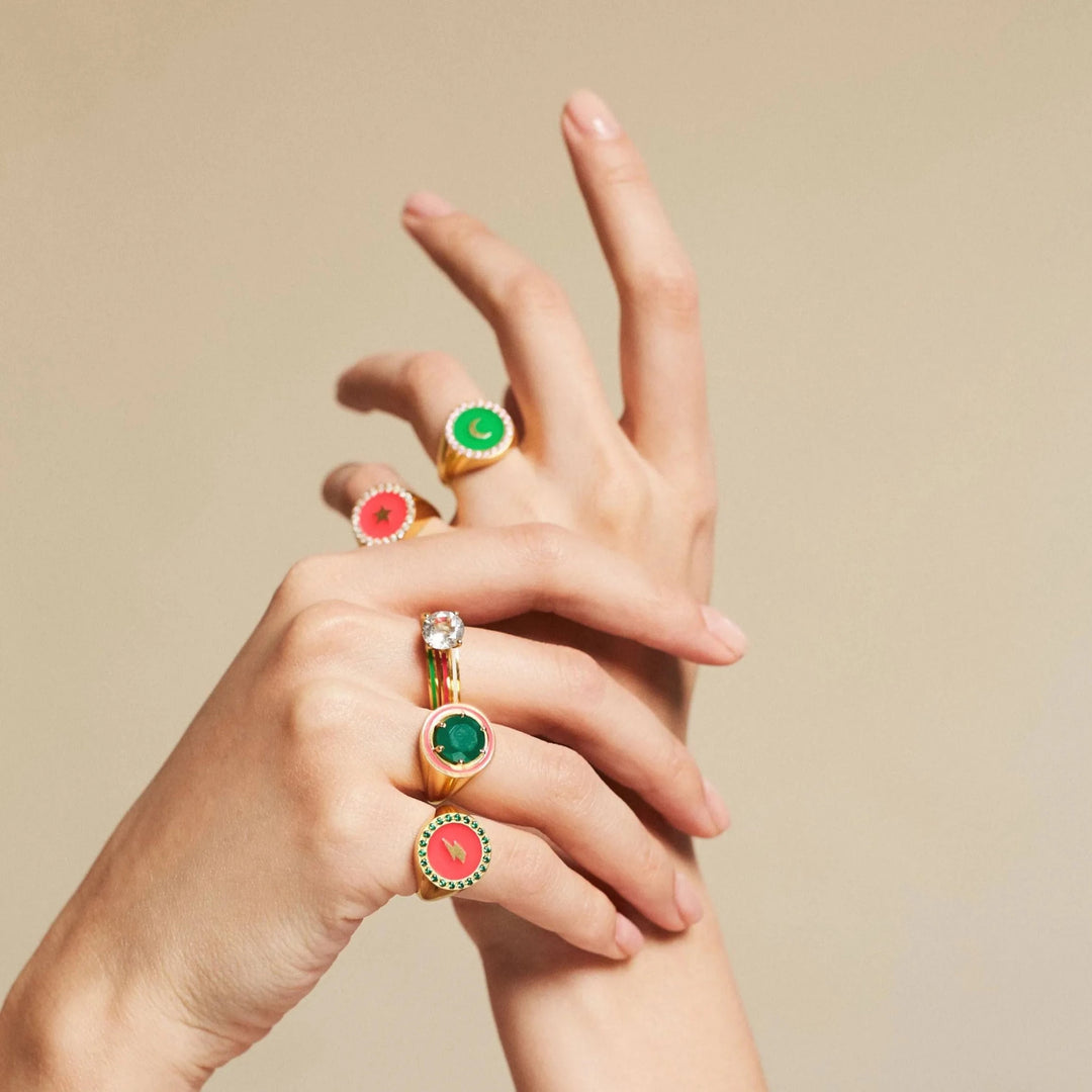 Agate Chevalier Ring - Eye M Neon Rocks - Ileana Makri