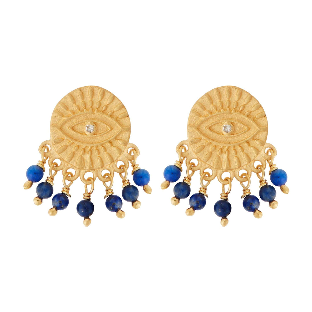 All Seeing Eye Blue Tear Studs - Eye M Symbols - Ileana Makri