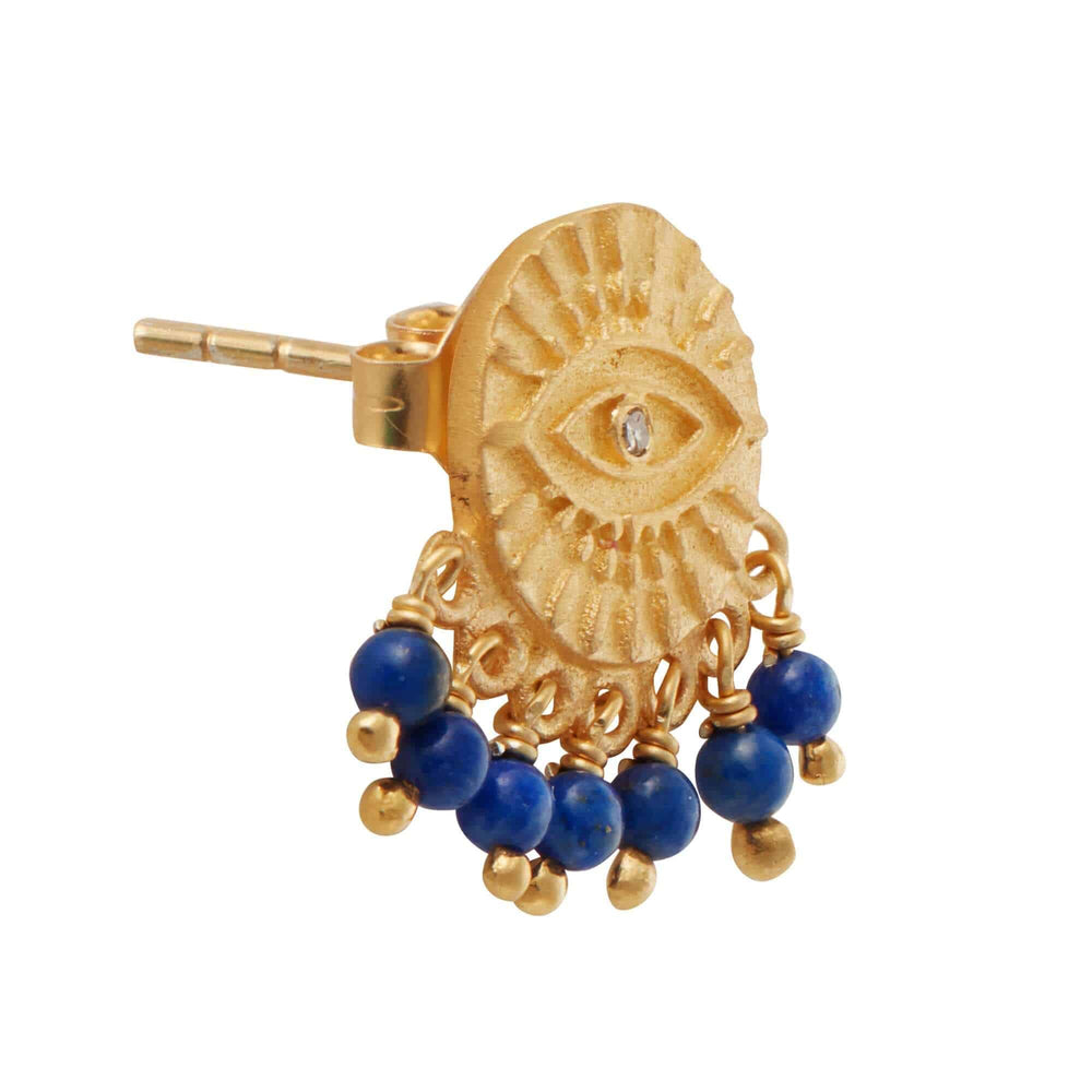 All Seeing Eye Blue Tear Studs - Eye M Symbols - Ileana Makri