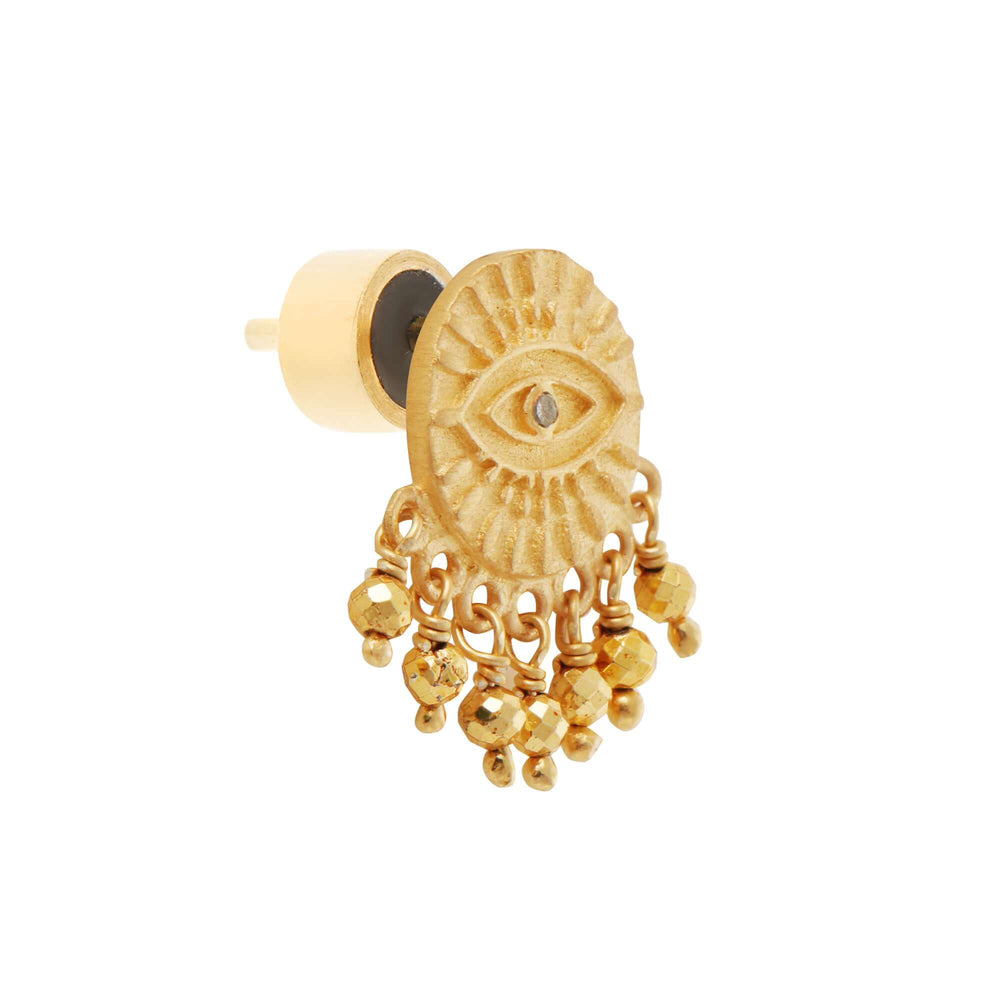 All Seeing Eye Golden Tear Studs - Eye M Symbols - Ileana Makri store