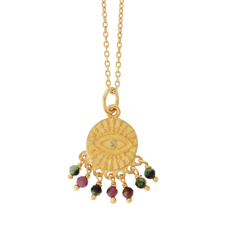 All Seeing Eye Ruby-Zoisite Tear Necklace - Eye M Symbols - Ileana Makri store