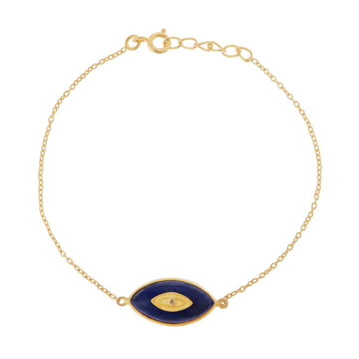 All Seeing Lapis Oval Eye Bracelet - Eye M Symbols - Ileana Makri