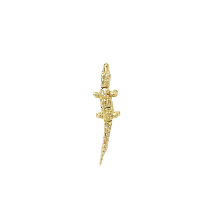 Alligator Yellow Gold Convertible Stud Earring