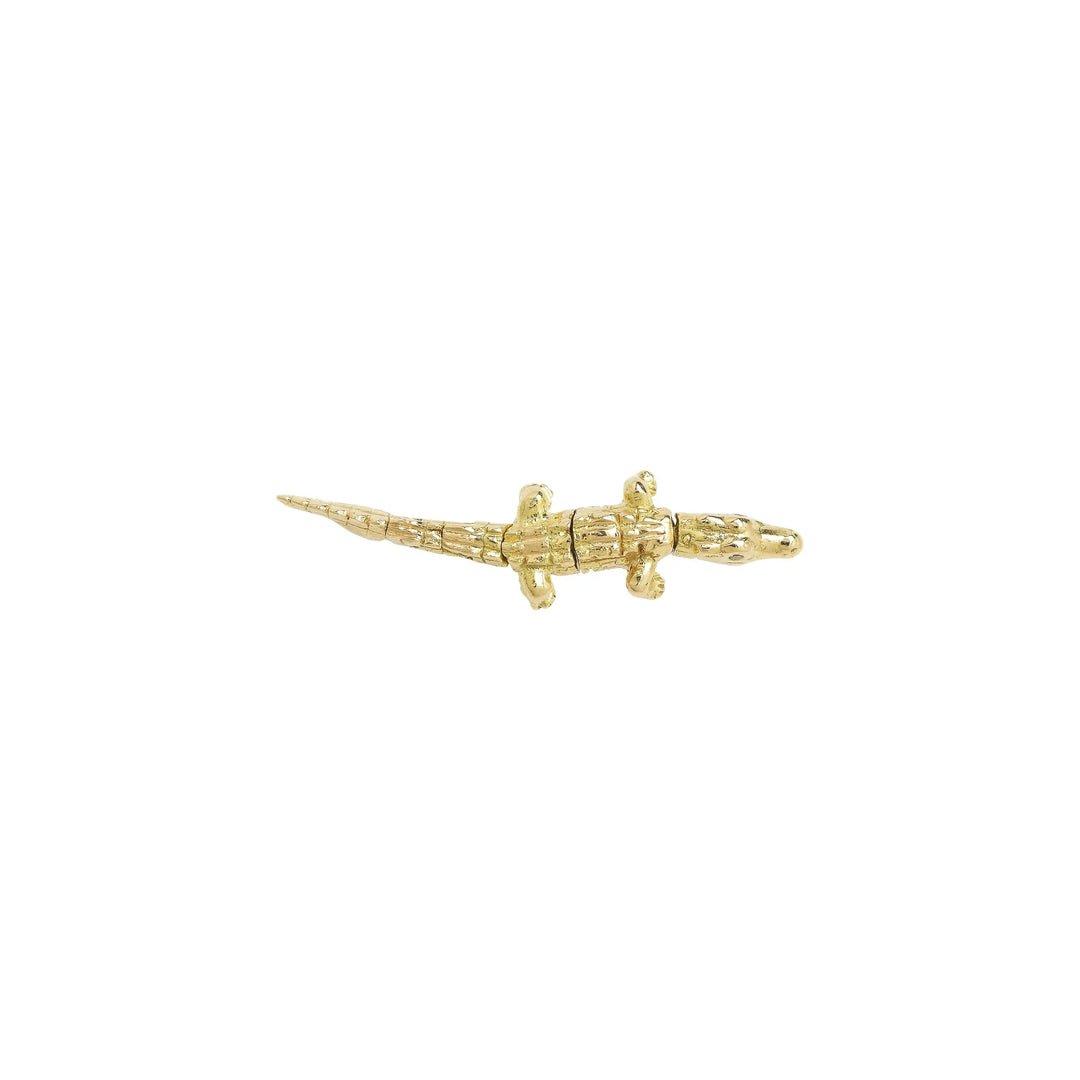 Alligator Yellow Gold Convertible Stud Earring