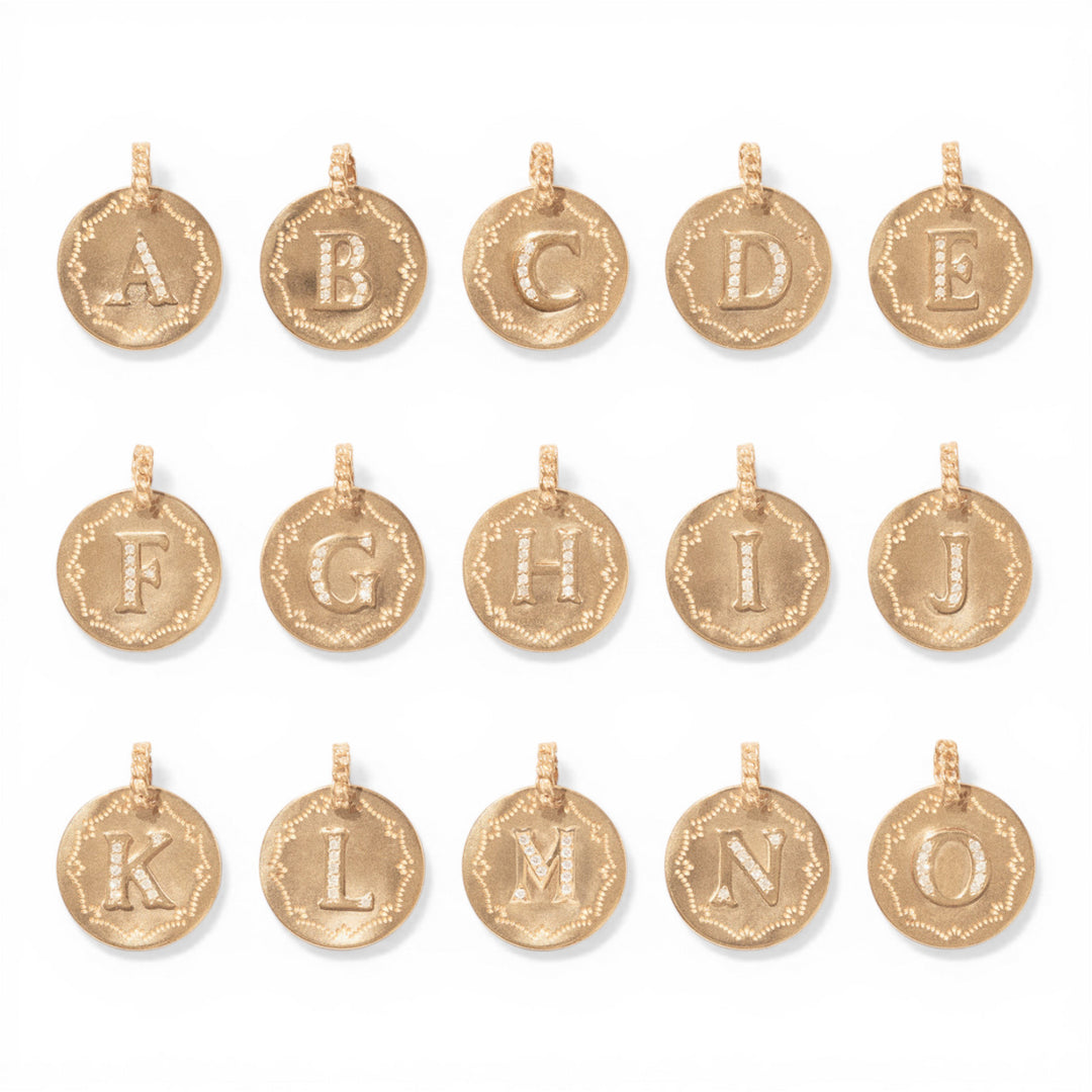 Diamond and Gold Letter Pendant - Ileana Makri