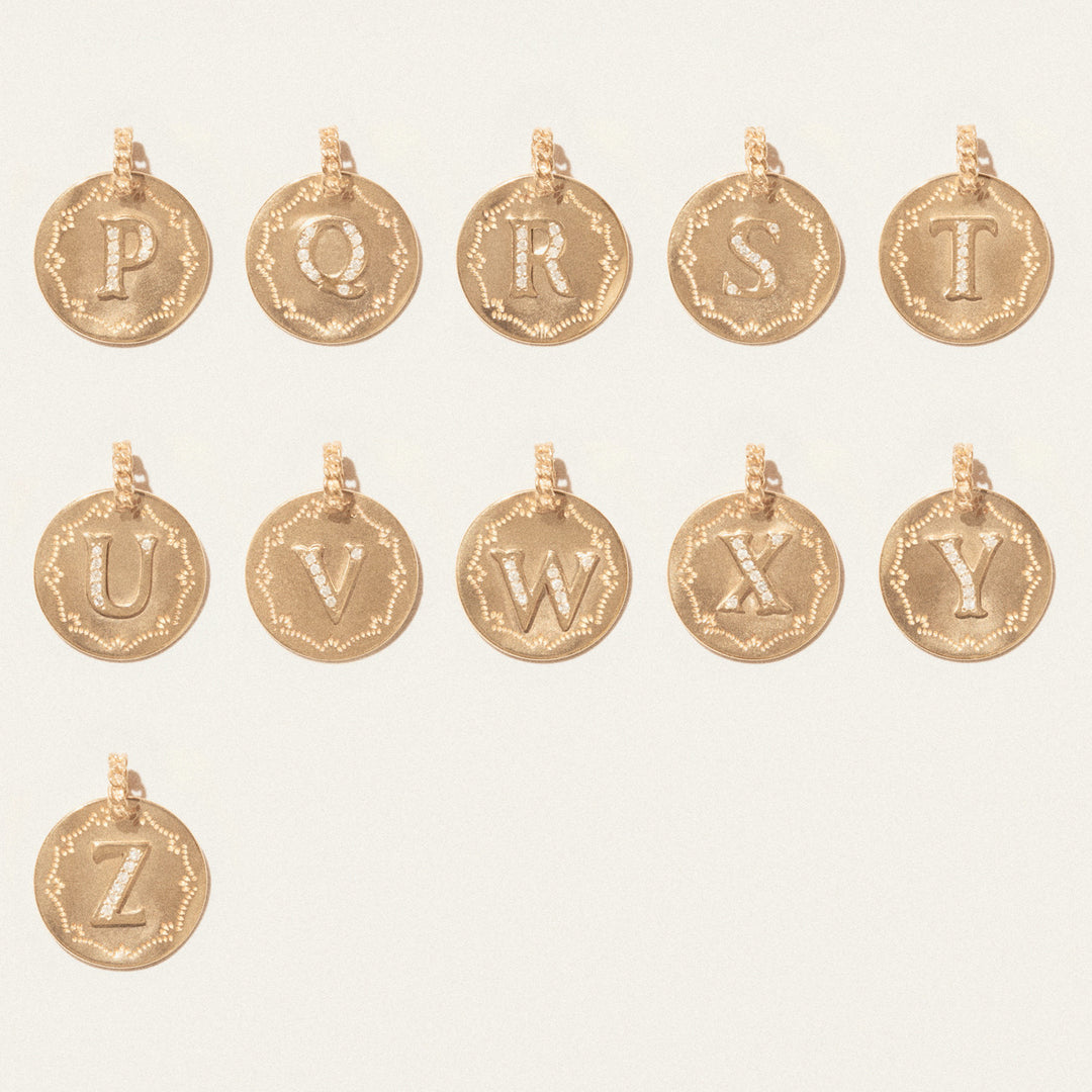 Diamond and Gold Letter Pendant
