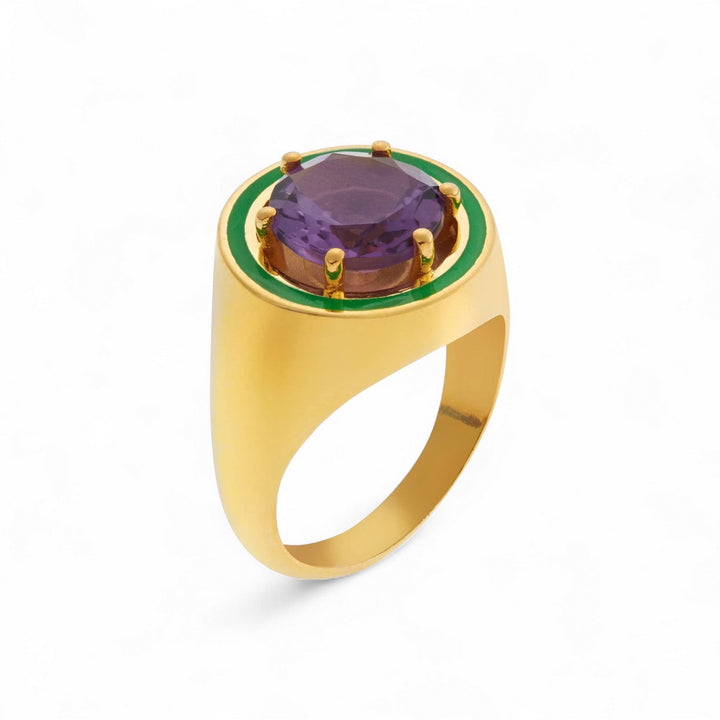Amethyst Chevalier Ring - Eye M Neon Rocks - Ileana Makri