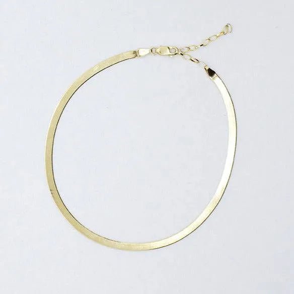 Anklet 4mm Herringbone Chain - More than this - Ileana Makri
